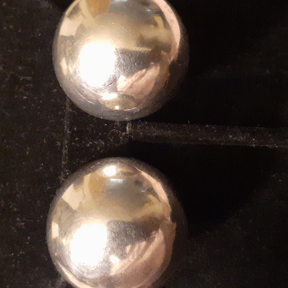 STERLING SILVER LARGE DOME ROUND STERLING 925 CLIP ON EARRINGS